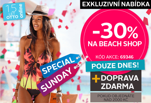 Jen dnes - sleva 30% na vše z beach shopu