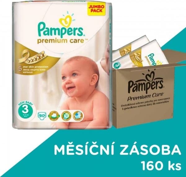 160 plenek Midi 4-9 kg Pampers Premium -super cena