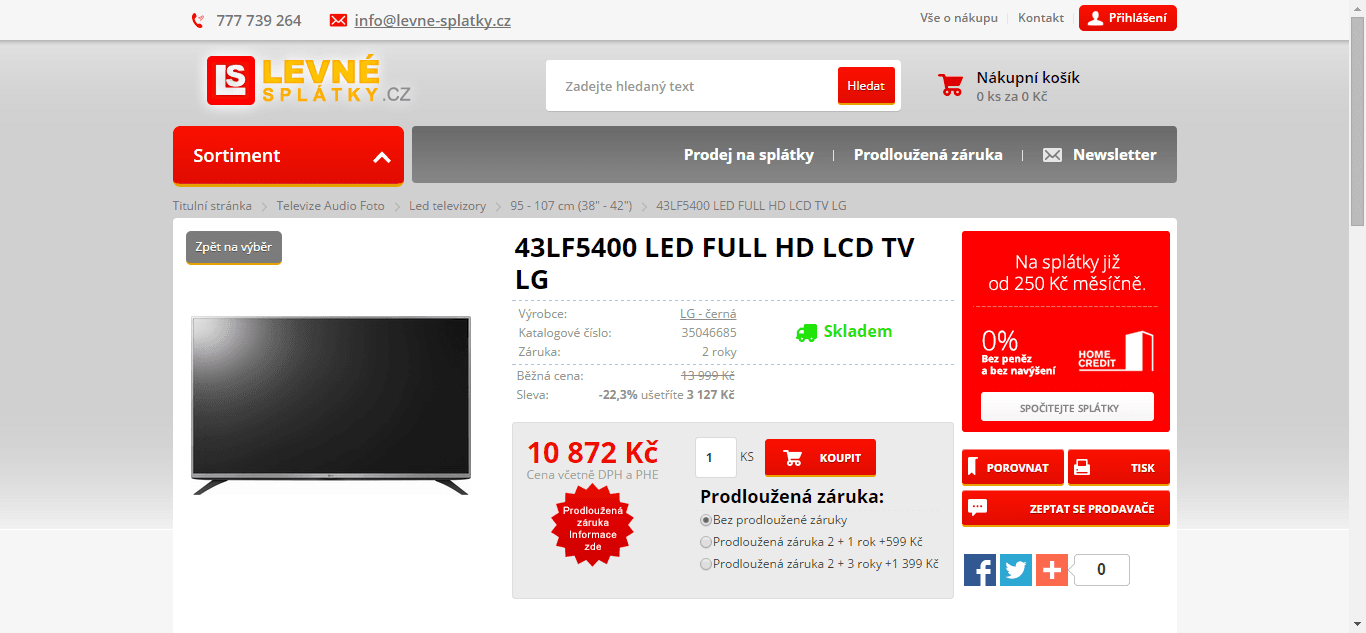 Full HD, LED, 108 cm, LG - sleva 