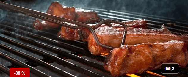 1kg luxusně masitých zauzených grilovaných žebírek