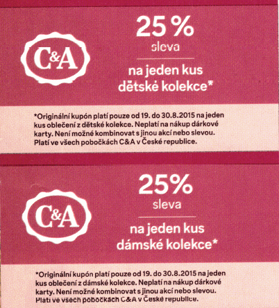 Sleva 25% do C&A