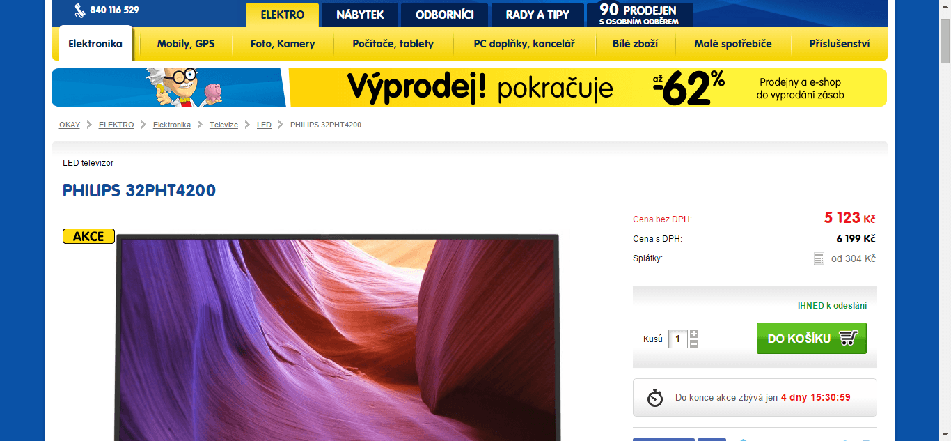 HD Ready, TV, LED, 80 cm, Philips - sleva 2000 Kč