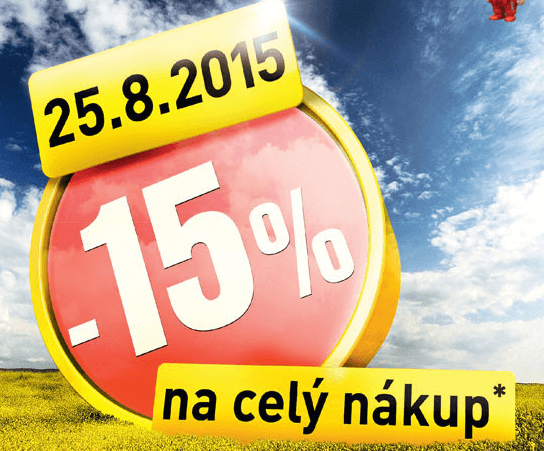 Sleva 15% na vše - jen dnes