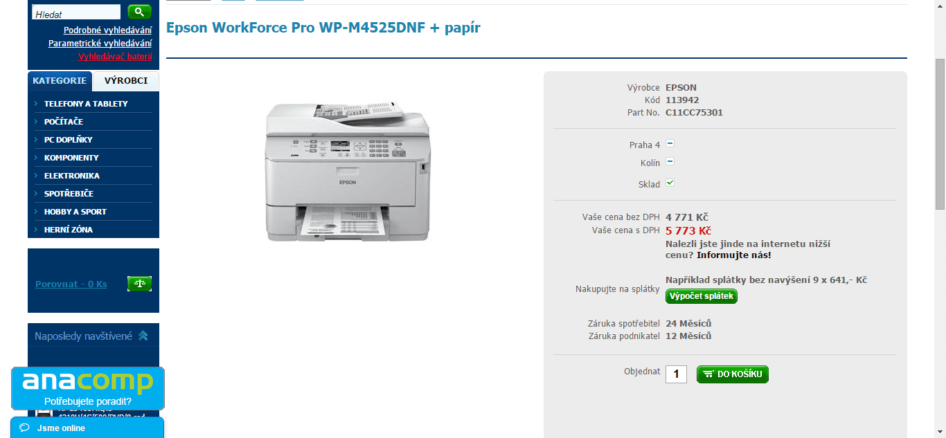 Epson WorkForce Pro 4v1 - sleva 3000