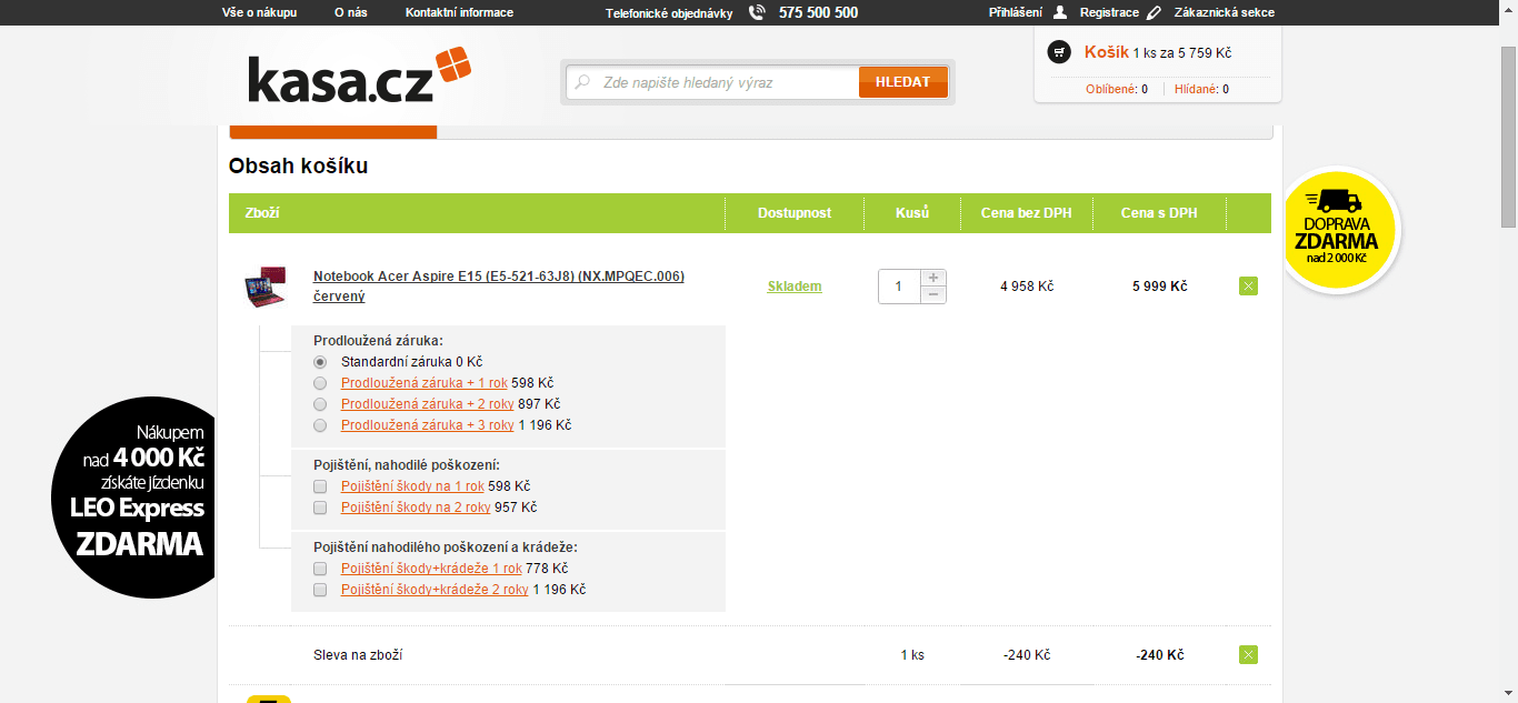 Acer, až 2,4GHz, 4GB RAM, 500GB HDD - sleva 4000