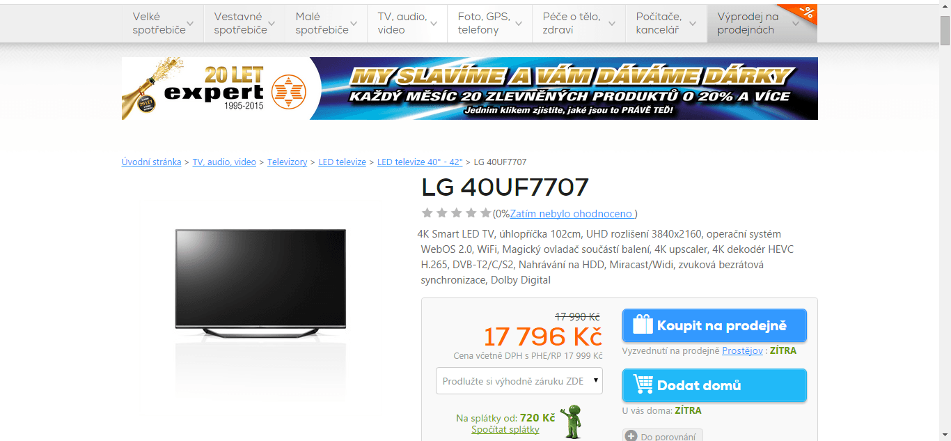 Ultra HD, Smart TV, LED, 102 cm, LG - sleva 7000