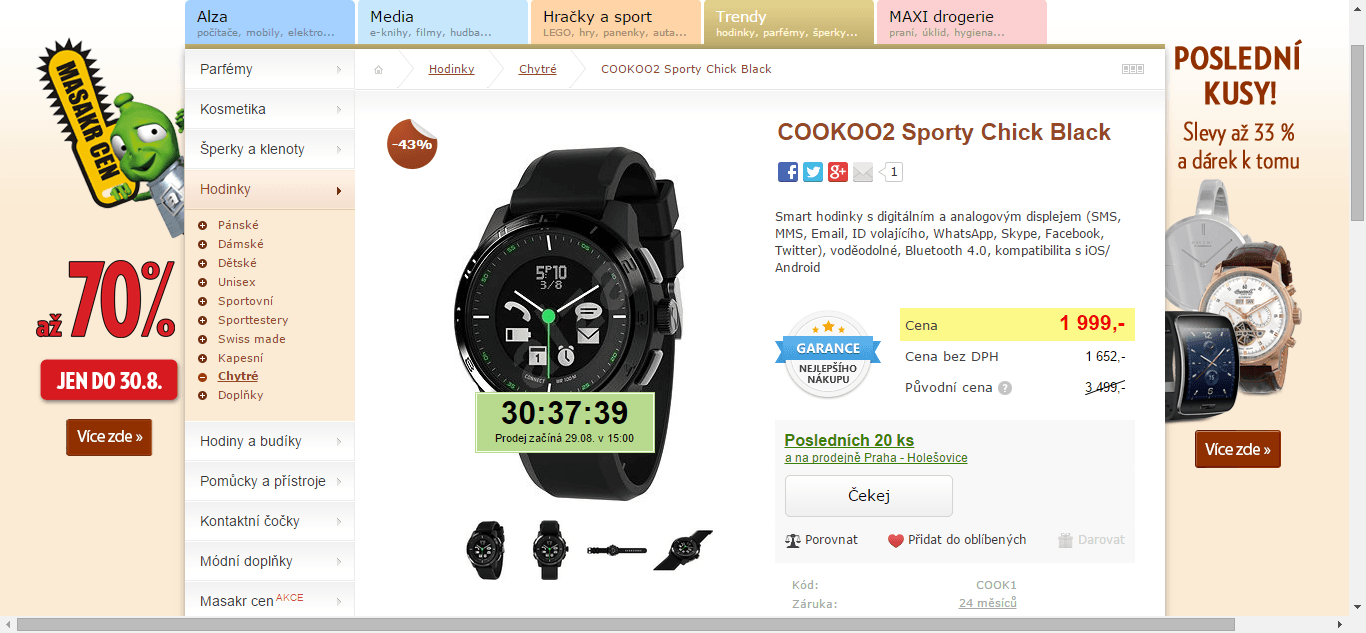 Chytré hodinky CooKoo2 - sleva 800 Kč