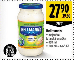 Hellmann´s tatarská omáčka a majolka 420 ml