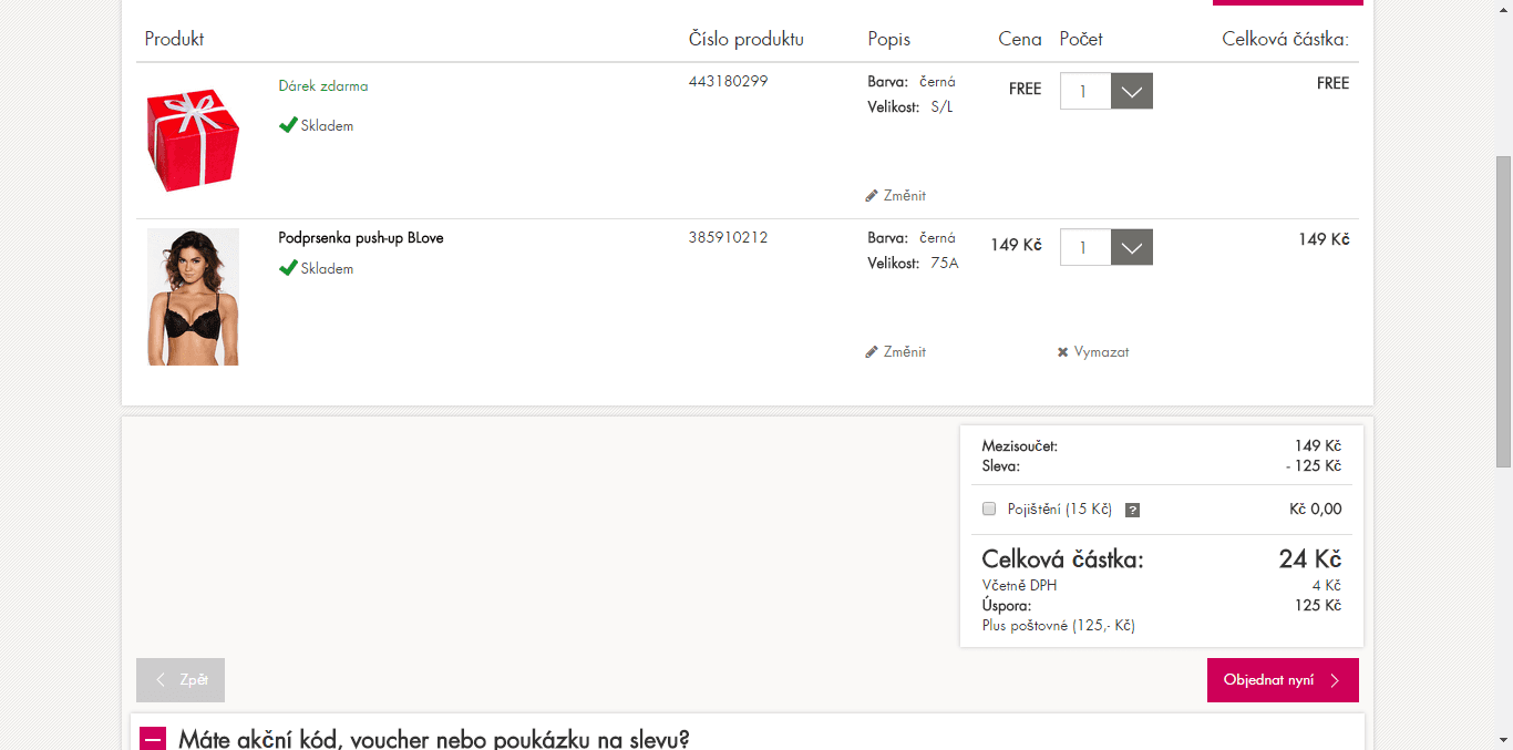 Podprsenky z Beate Uhse za 24 korun - super
