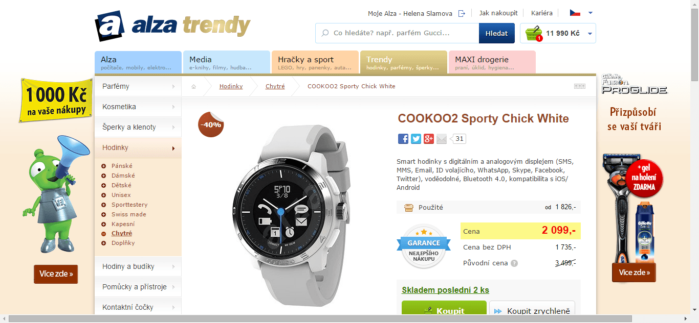 Chytré hodinky CooKoo2 - sleva 700 Kč