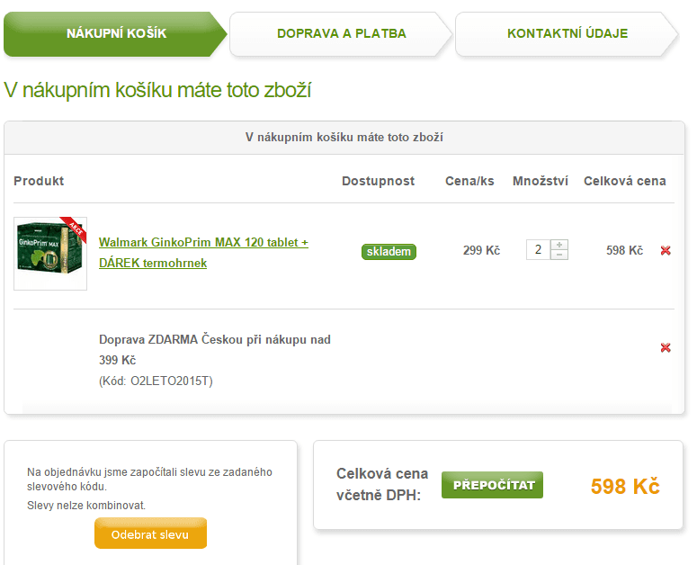 Walmark GinkoPrim MAX 120 tablet + DÁREK
