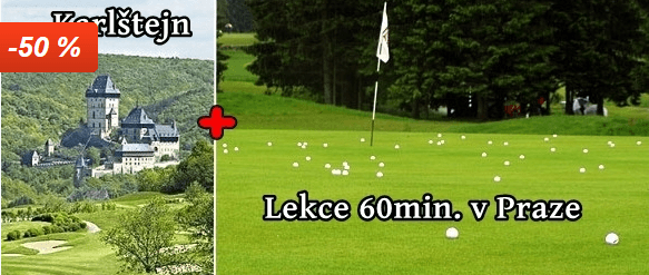 Lekce Golfu 60 min Praha + fee 18 jamek Karlštejn