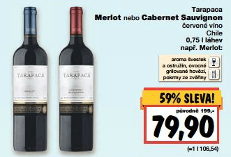 Červené víno Tarapaca - 59%