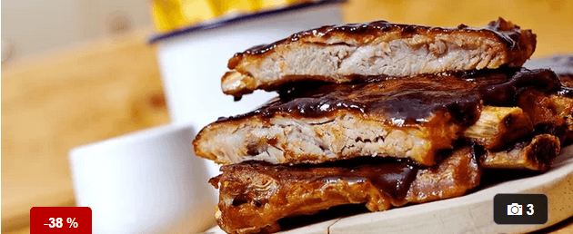 1kg luxusně masitých zauzených grilovaných žebírek