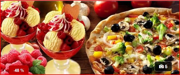 Křupavá pizza nebo horké maliny U Jana pro dva