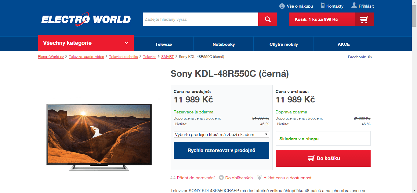 Full HD, LED, Smart TV, Sony, 121 cm - sleva 4000 