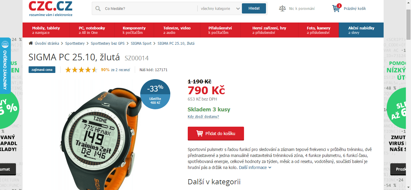 Sport tester Sigma - sleva 30%