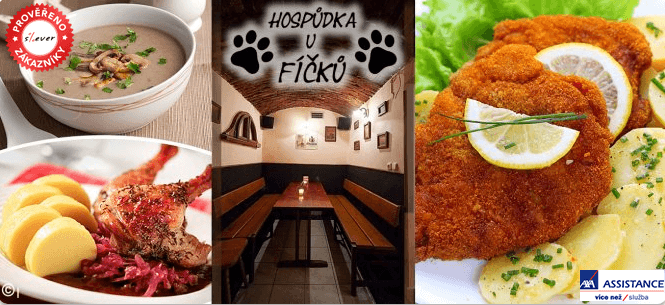 Polévka a hlavní chod v Hospůdce u Fíčků