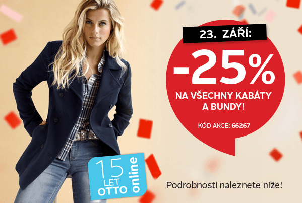 Sleva 25% na bundy a kabáty - jen 23.9.