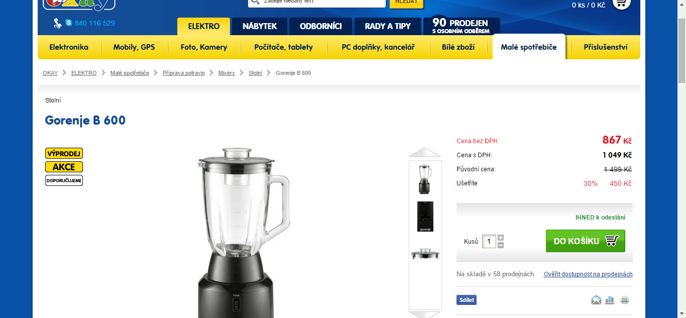 Mixér Gorenje B 600