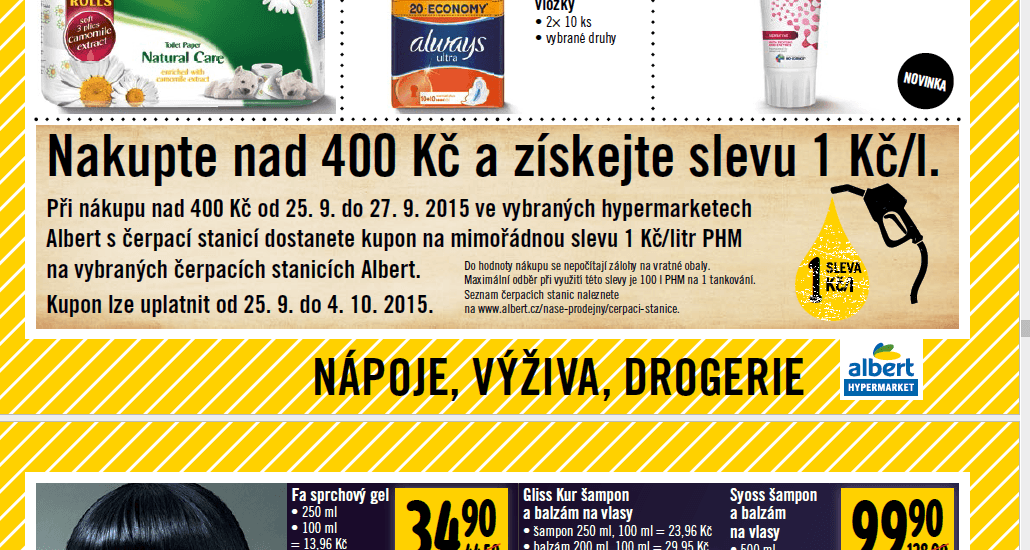 Sleva na benzín nebo naftu za nákup nad 400