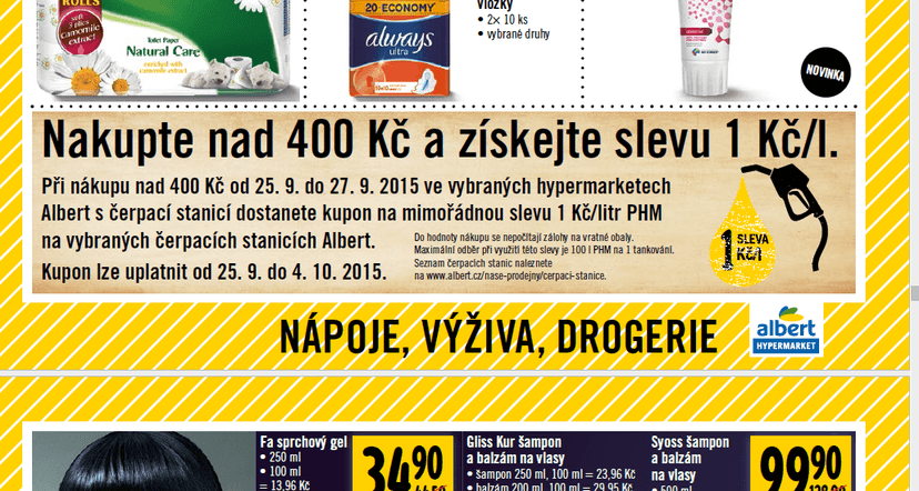 Sleva na benzín nebo naftu za nákup nad 400