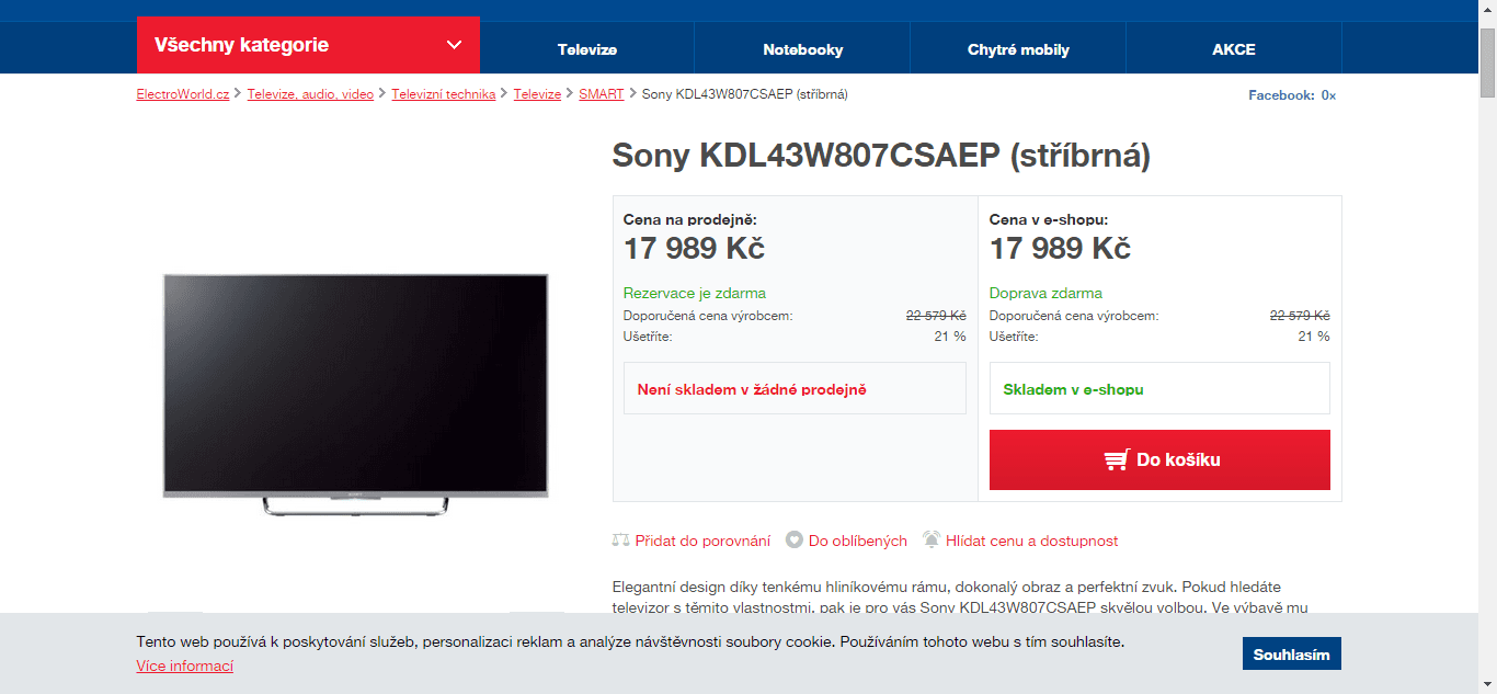 Sony Bravia, 108 cm, Smart, 3D
