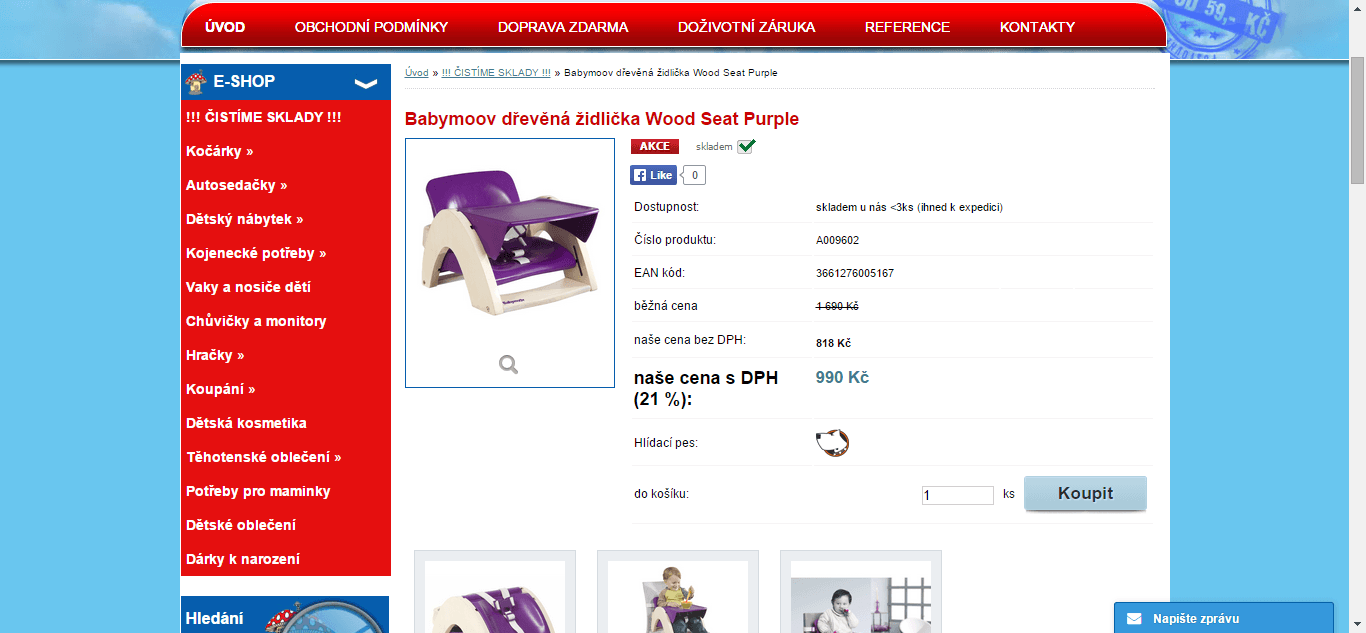 Dětská rozkládací židlička Babymoov Wood seat