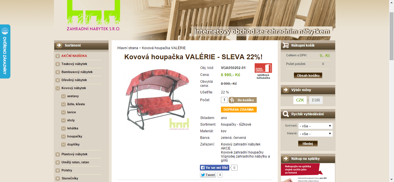 Luxusní zahradní houpačka - 3 místná