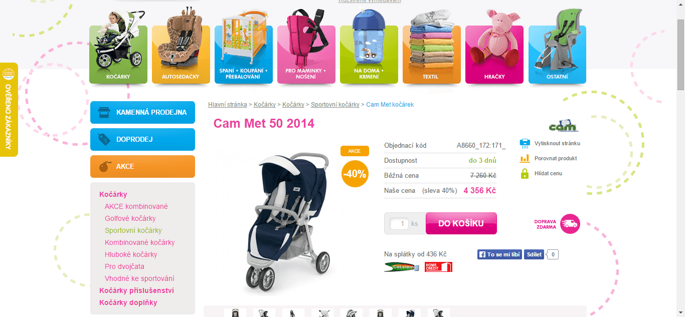 Kočárek Cam Met 50 2014