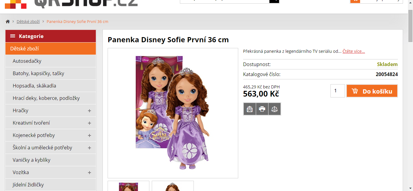 Disney panenka Princezna Sofie První - 36 cm