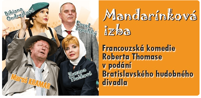 Vstupenka pro 1 osobu na komedii Mandarínková izba