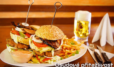 2x mega burger a 2 porce hranolků