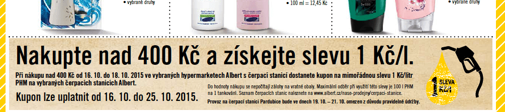 Sleva na benzín nebo naftu za nákup nad 400