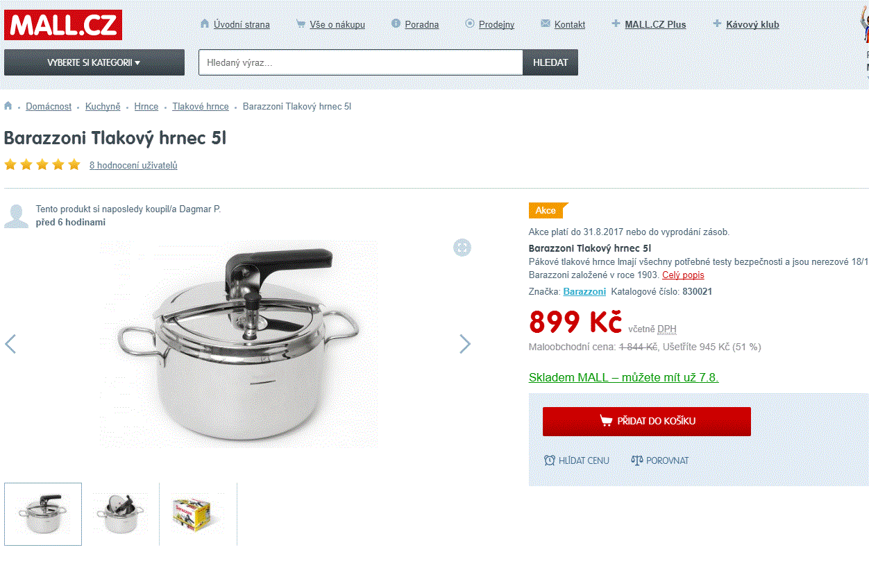 Tlakový hrnec 5 l. Barazzoni Bonita 