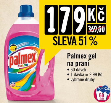 Palmex gel na praní - 51%