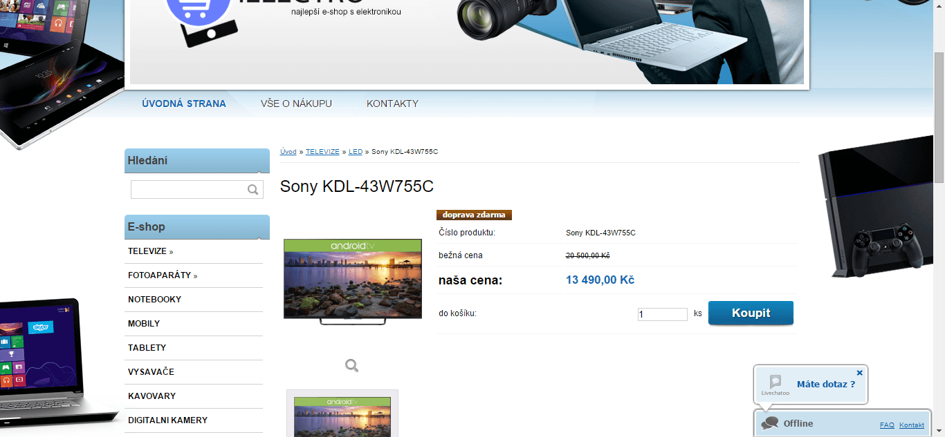 Full HD, LED, Smart TV, 108 cm, Sony