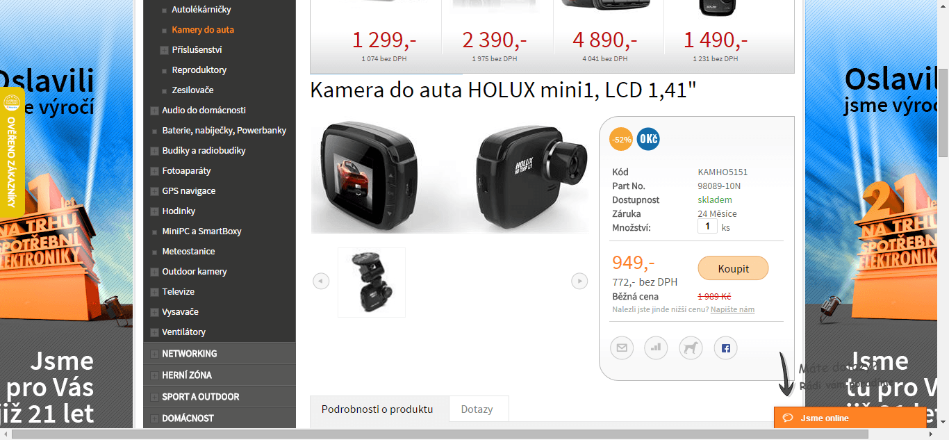 Kamera do auta HOLUX mini1
