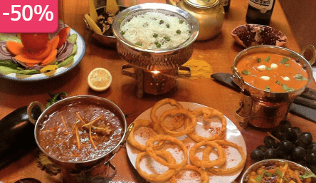 50% sleva na veškerá jídla v restauraci Tandoor