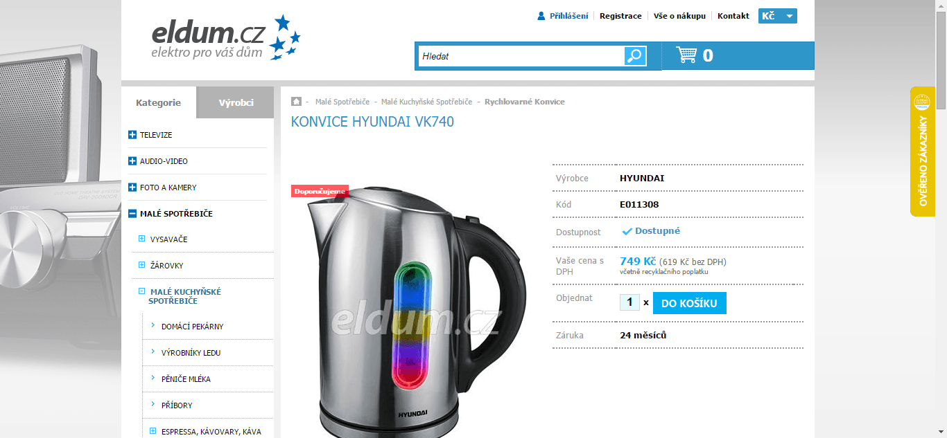 Rychlovarná konvice s regulací teploty Hyundai