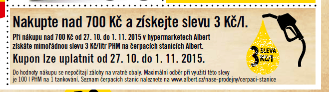 Sleva na benzin a naftu 27.10. - 1.11.