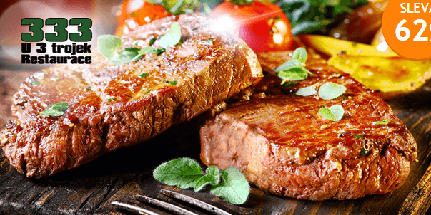 2x 250g steak z krkovičky včetně přílohy