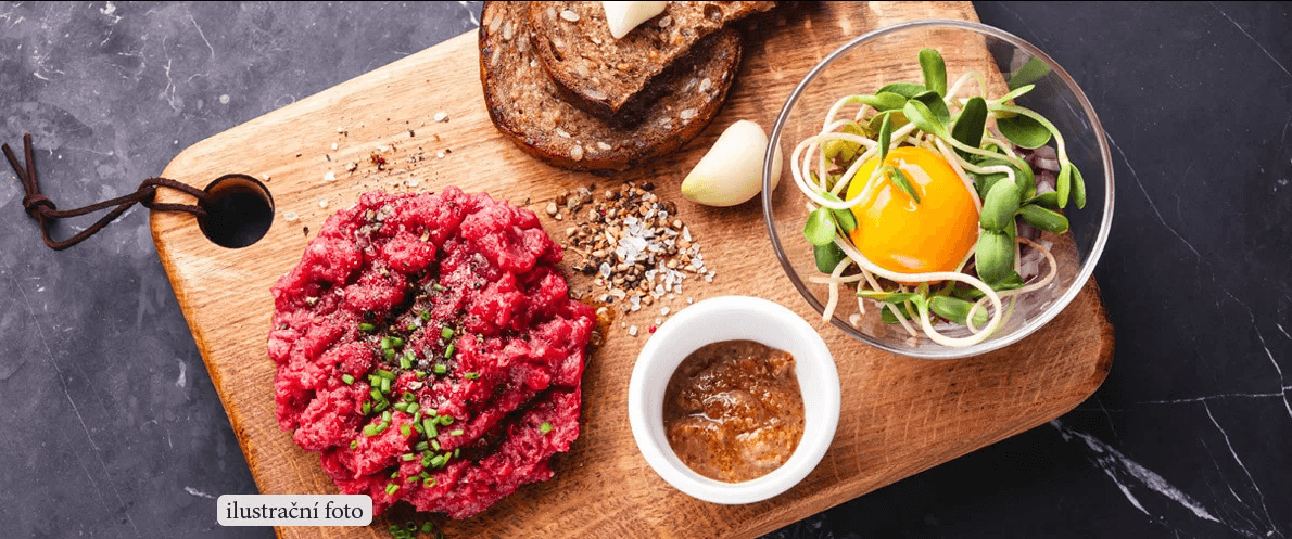 250 g výtečného tataráku + topinky(Litoměřice)