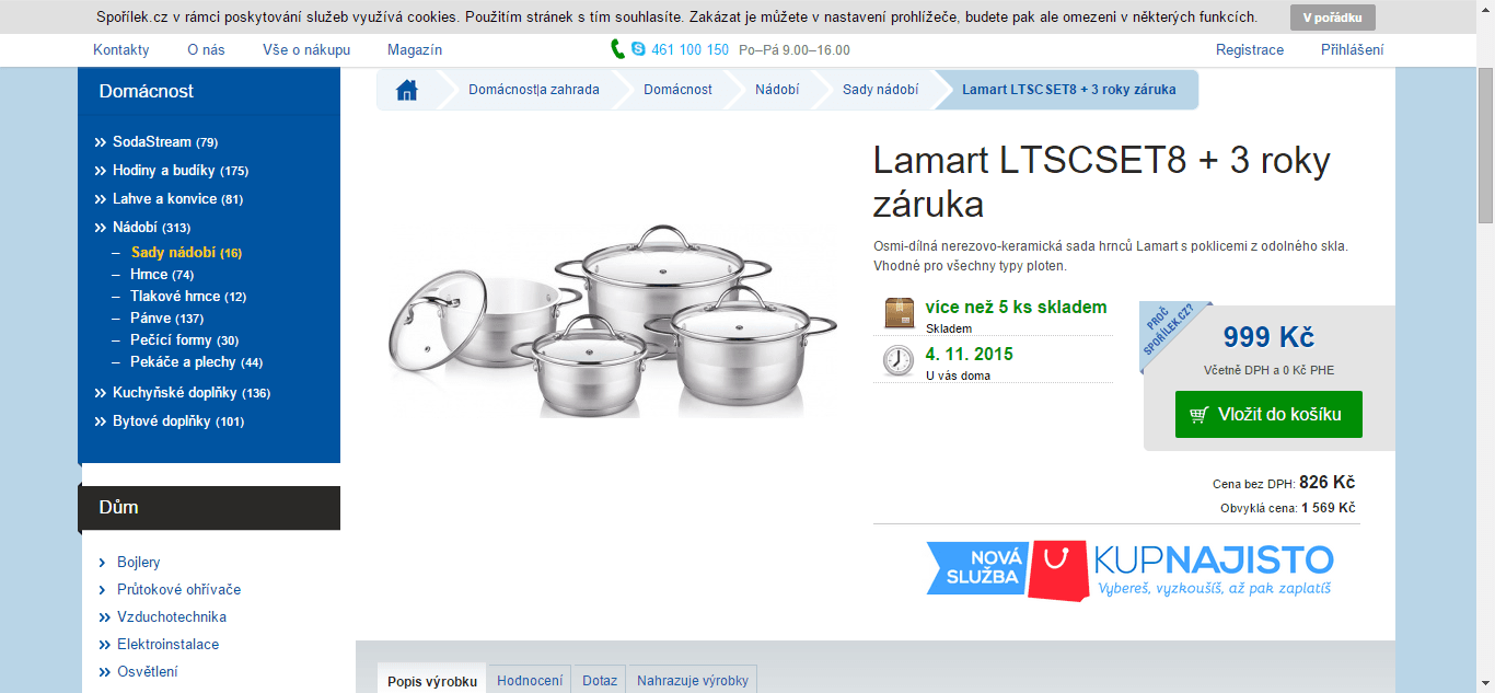Sada 4 hrnců s poklicí Lamart