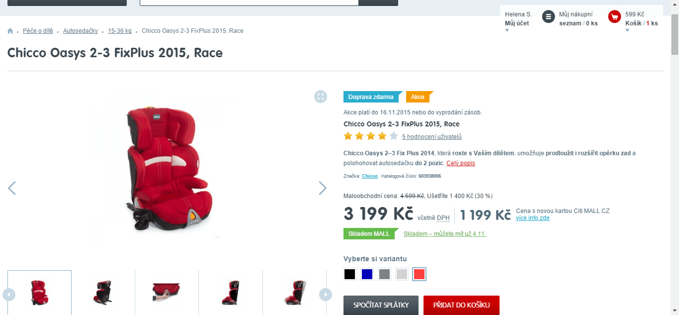 Autosedačka Chicco Oasys 2015 - 15-36 kg
