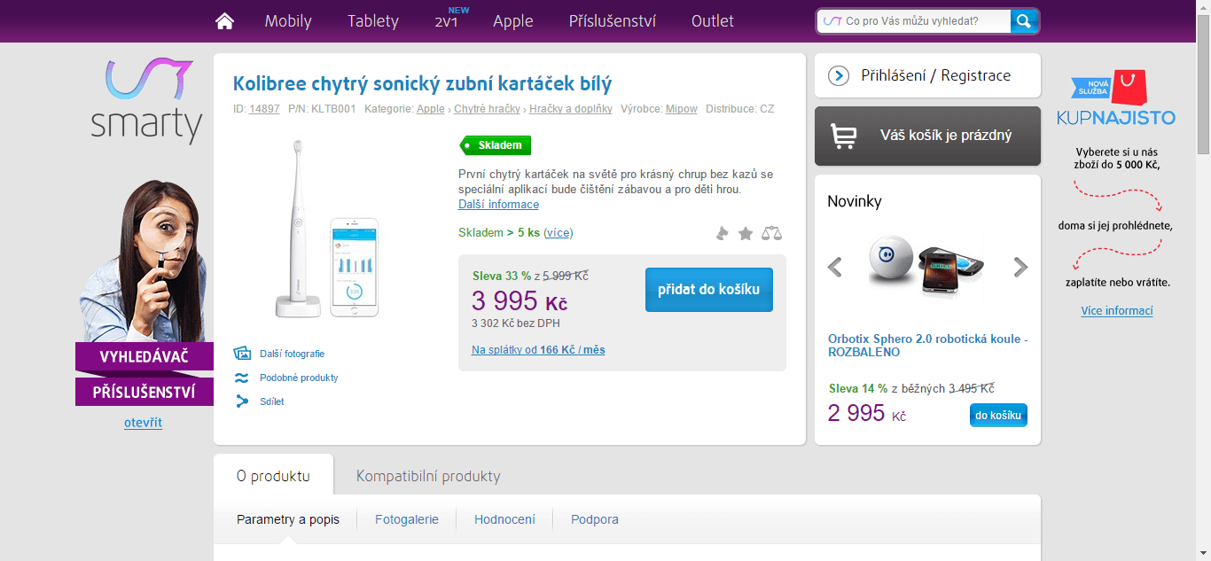 Elektronický kartáček Kolibree - mobilní aplikace