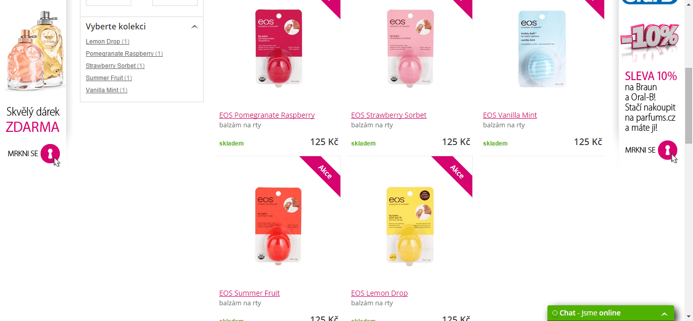 EOS balzámy na rty výprodej