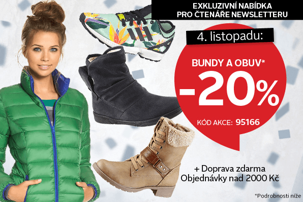 20% sleva na bundy a obuv