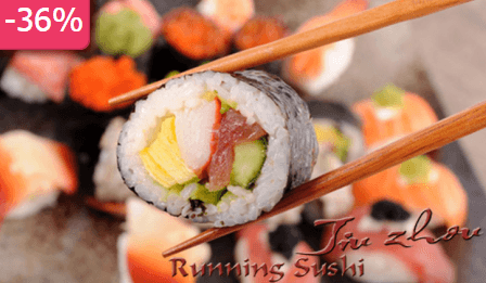 Neomezená konzumace Running sushi po dobu 90 min