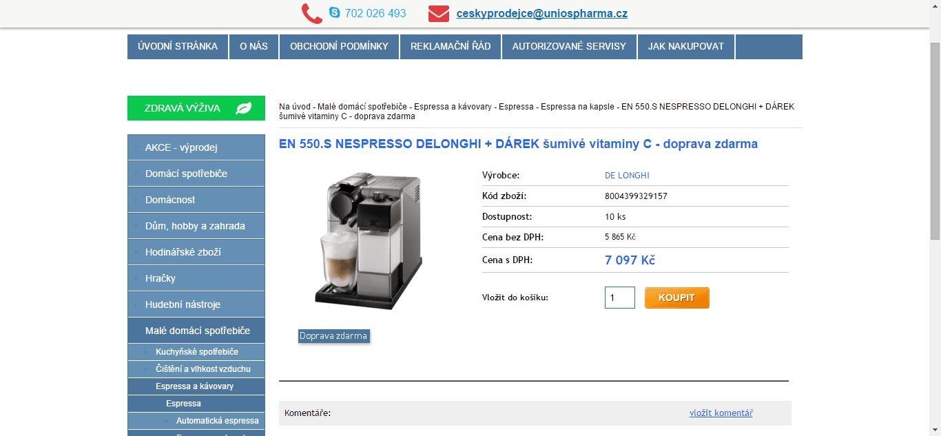 Espresso DéLONGHI EN550.S